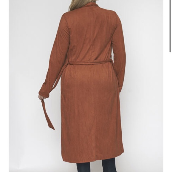 ❤️LAST NEW 2X Size Faux Suede Rust Duster Cardigan - Picture 6 of 6